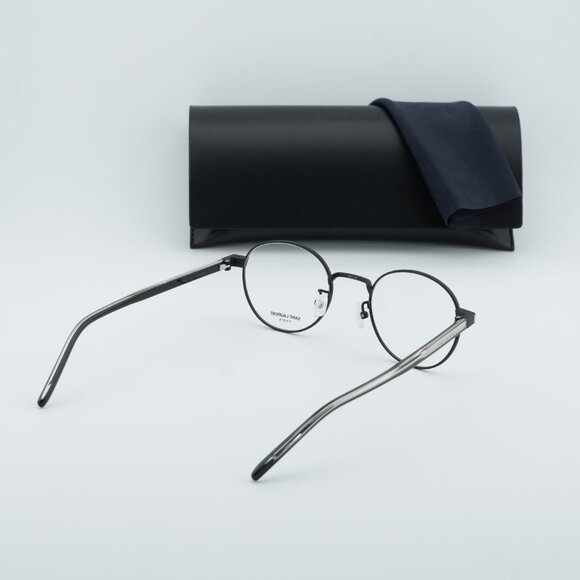 Saint Laurent SL848/J 001 Round Eyeglasses – Shiny Black 49mm